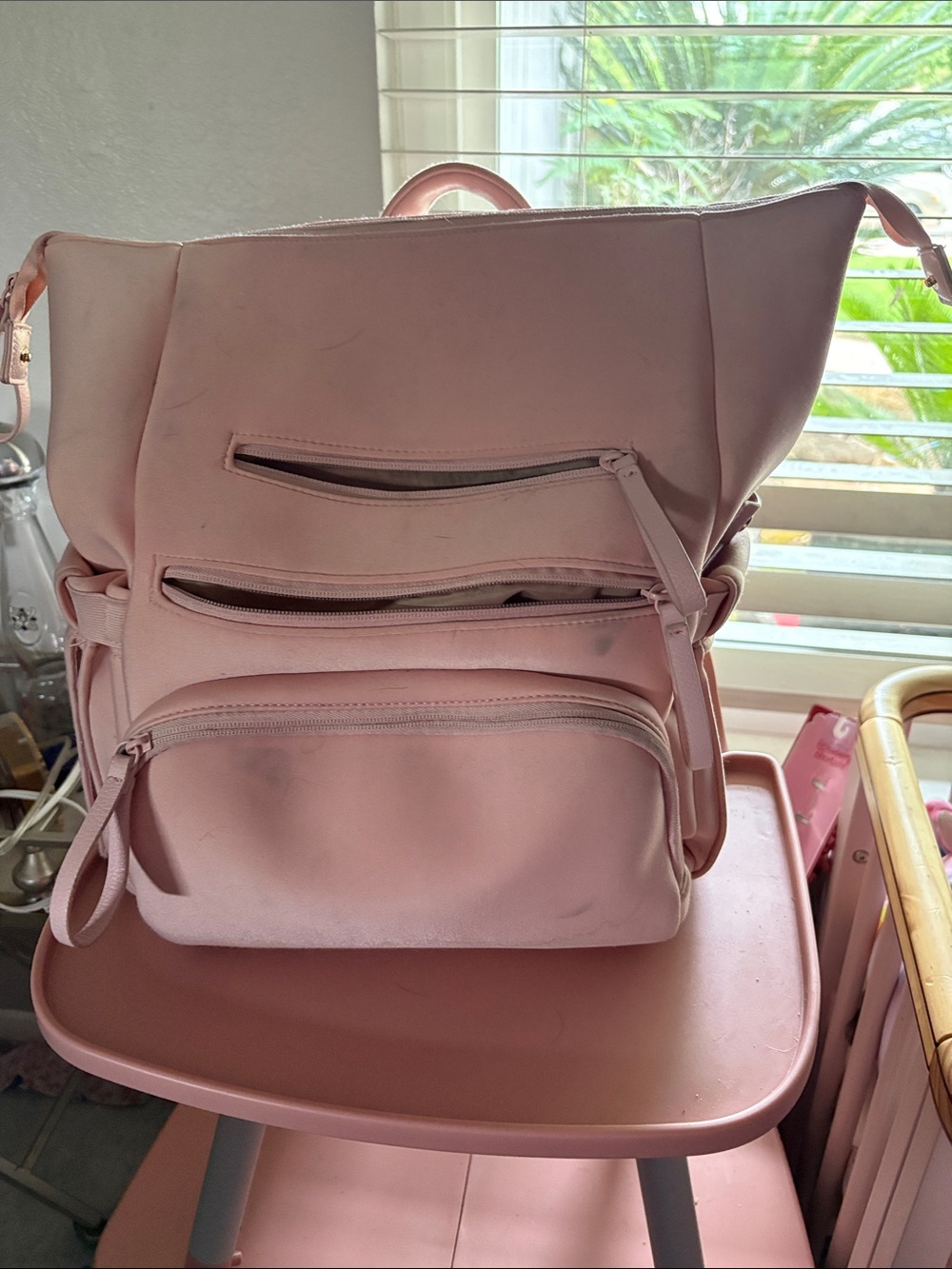 Pink cloud diaper bag